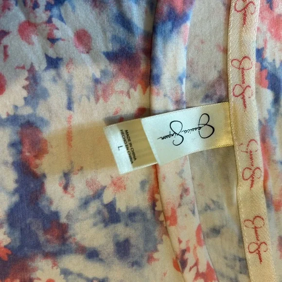 Jessica Simpson Pink Blue Lace Trim Pajama Set Shorts Sleepwear. So Soft! Large - Picture 6 of 6